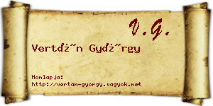 Vertán György névjegykártya