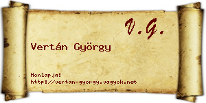 Vertán György névjegykártya