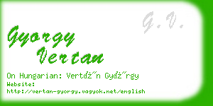 gyorgy vertan business card